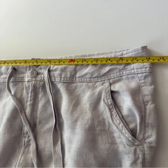 Jones New York 100% Linen Short Beige Pockets Sz 14 - Picture 4 of 7